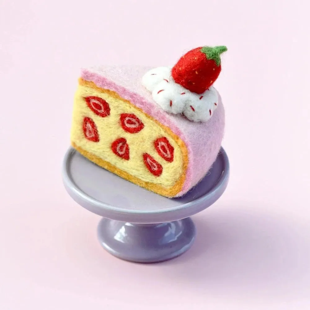 FELT STRAWBERRY TORTE CAKE SLICE