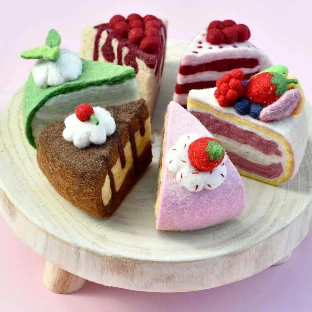 FELT STRAWBERRY TORTE CAKE SLICE