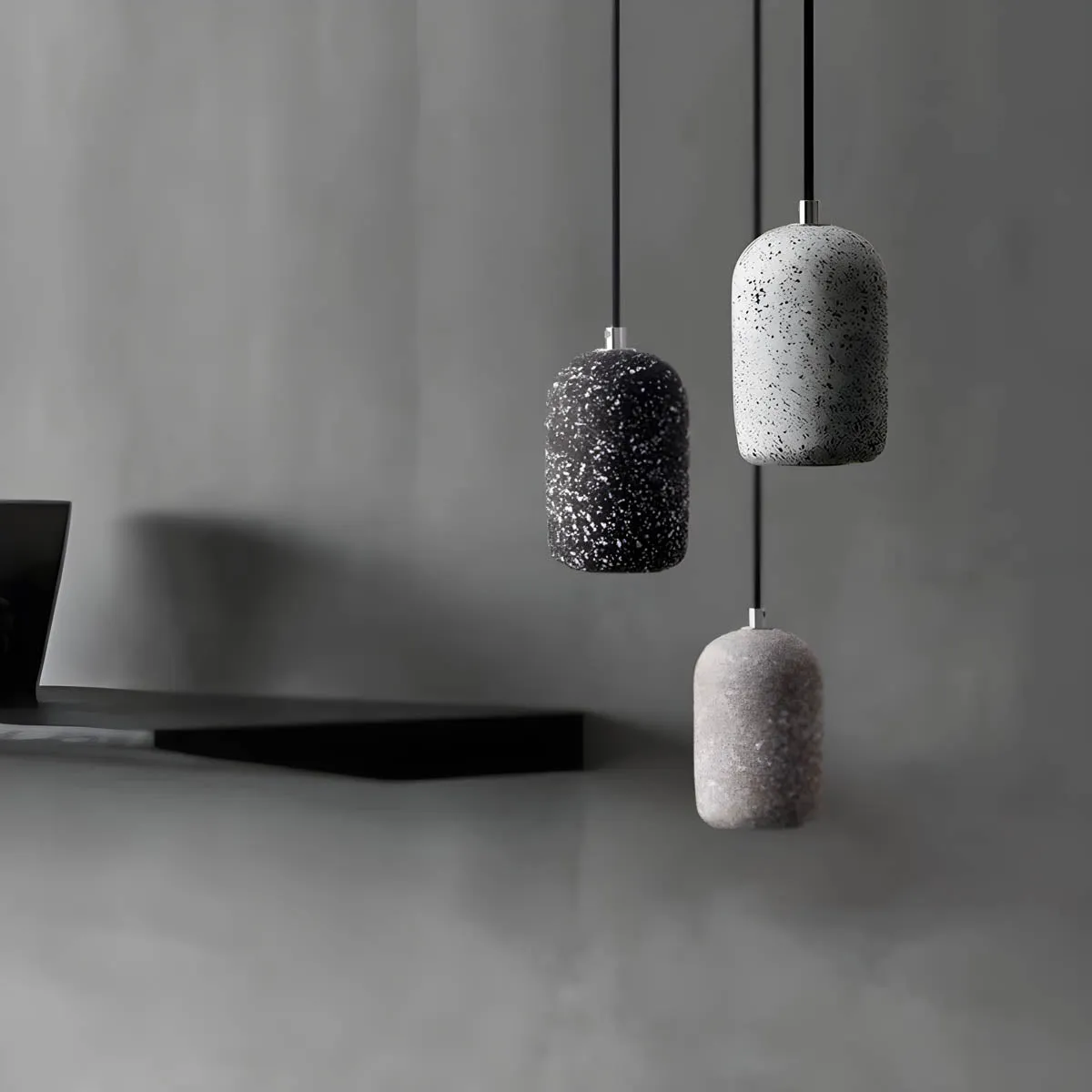 Ferro Industrial Pendant Light – Minimalist Concrete & Glass Hanging Lamp