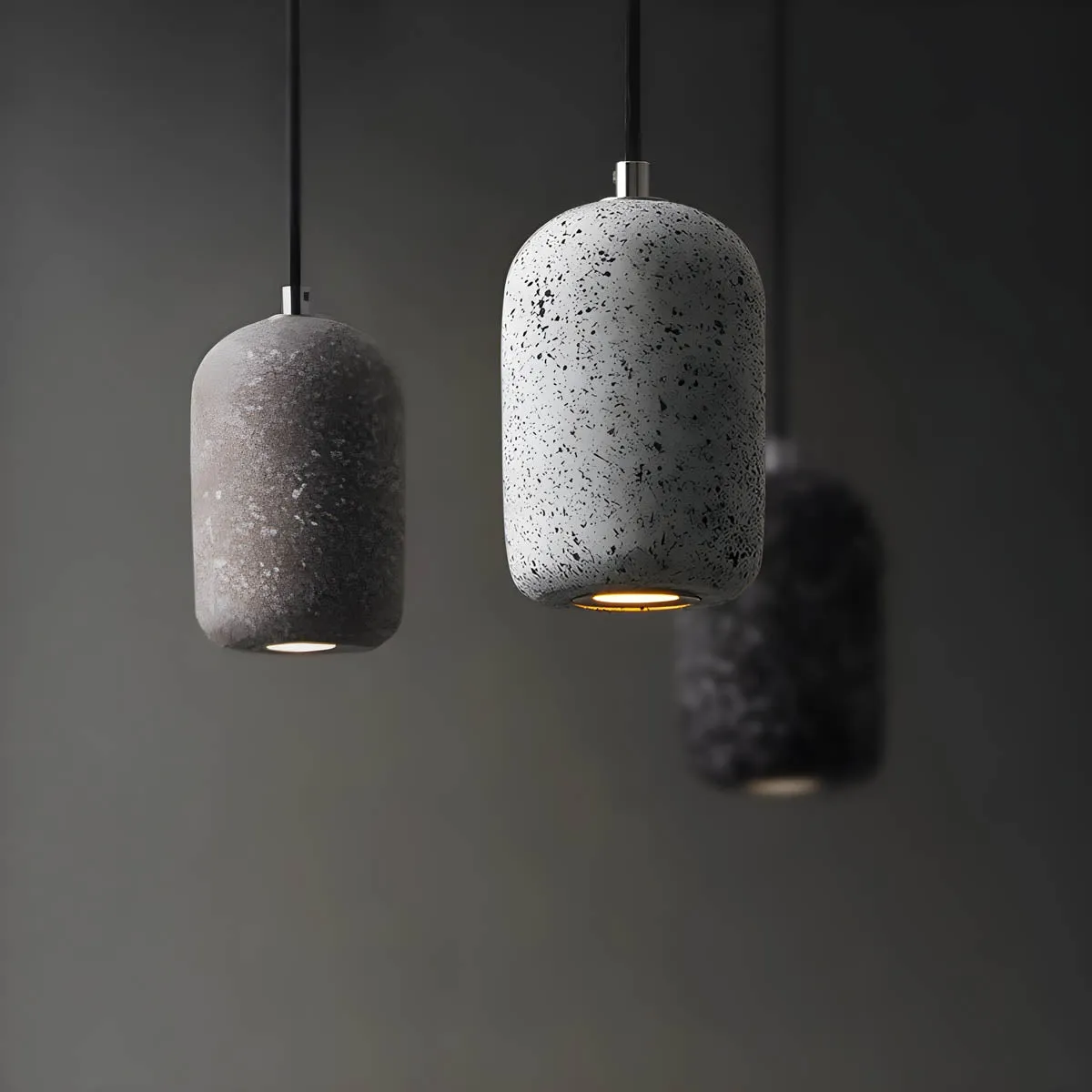 Ferro Industrial Pendant Light – Minimalist Concrete & Glass Hanging Lamp