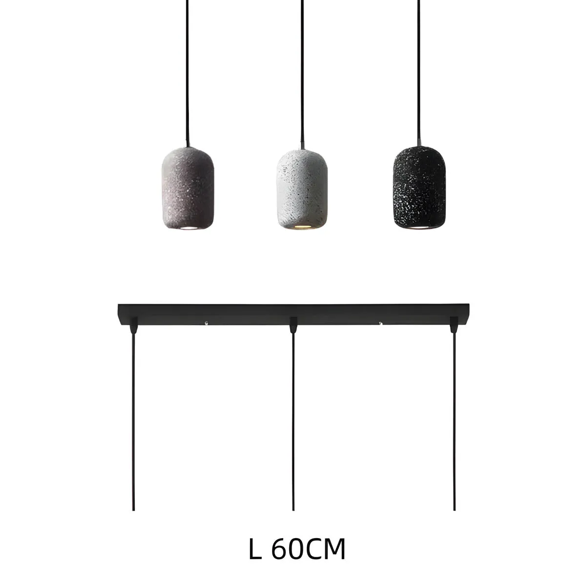Ferro Industrial Pendant Light – Minimalist Concrete & Glass Hanging Lamp