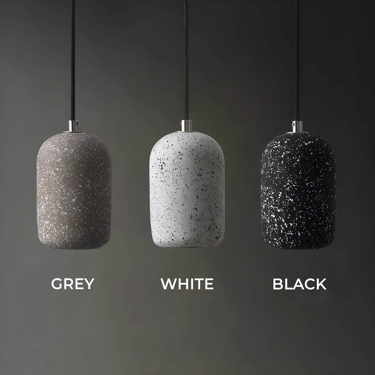 Ferro Industrial Pendant Light – Minimalist Concrete & Glass Hanging Lamp