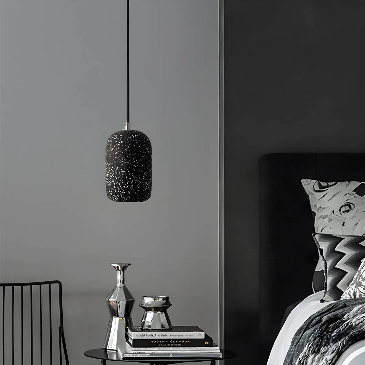 Ferro Industrial Pendant Light – Minimalist Concrete & Glass Hanging Lamp