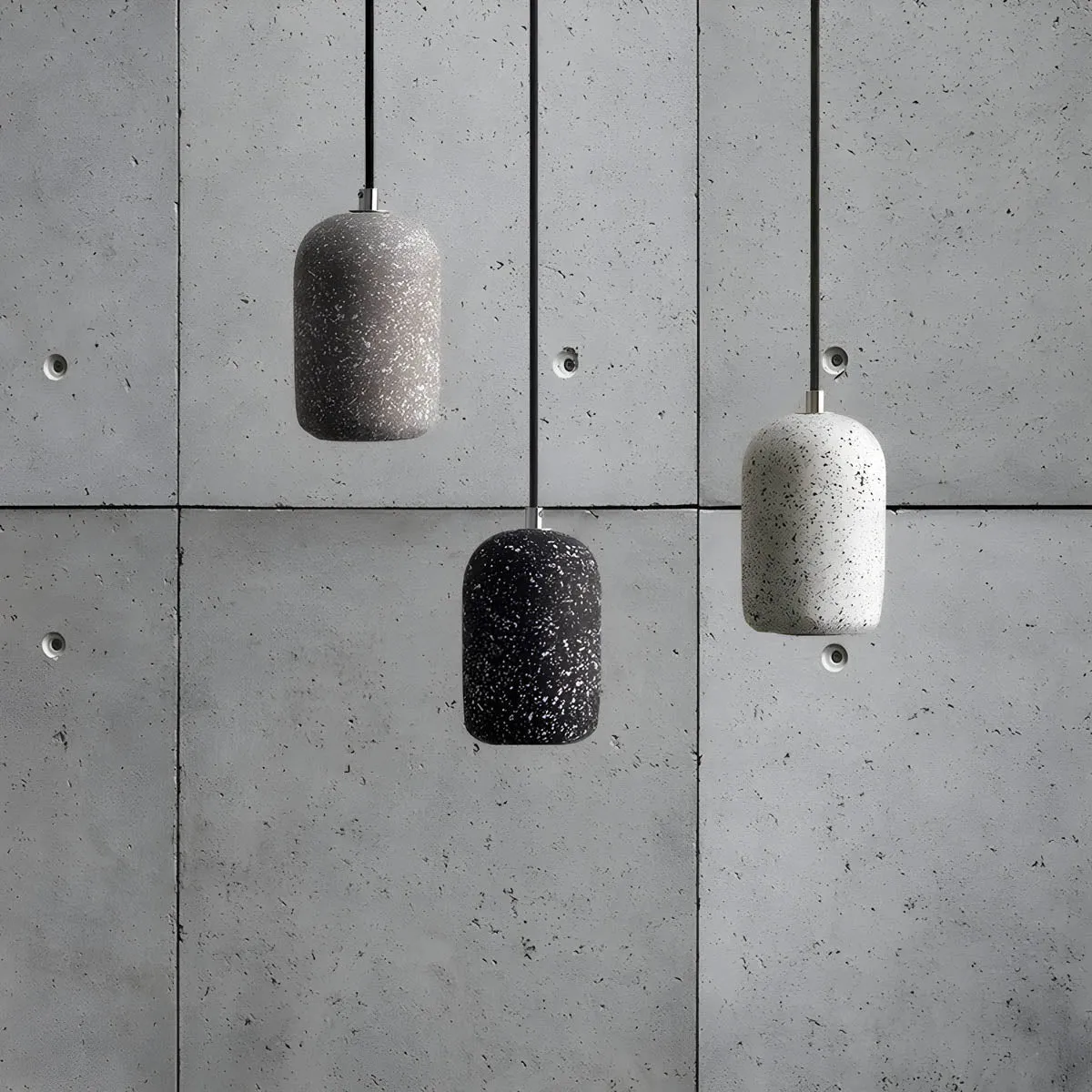 Ferro Industrial Pendant Light – Minimalist Concrete & Glass Hanging Lamp