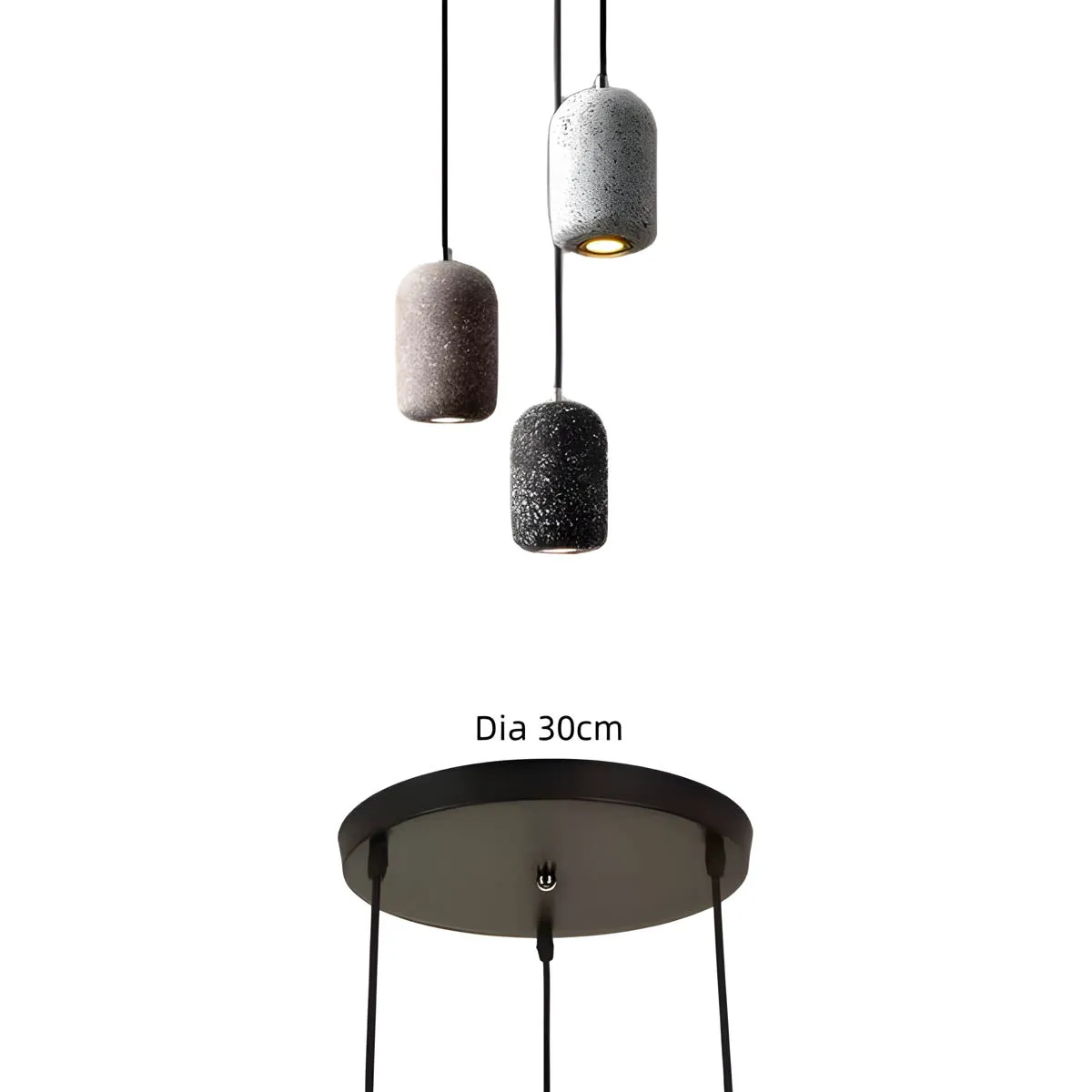 Ferro Industrial Pendant Light – Minimalist Concrete & Glass Hanging Lamp