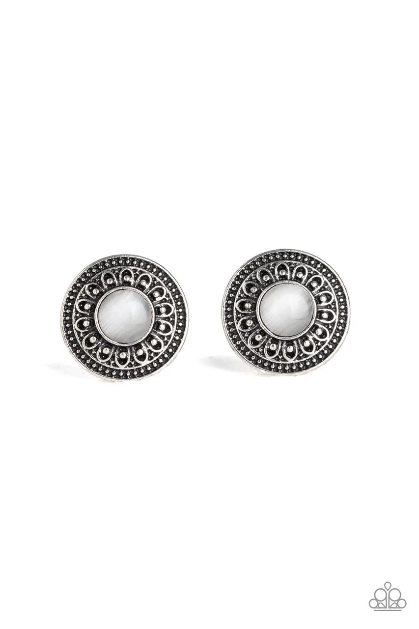 Fine Flora White Paparazzi Earrings