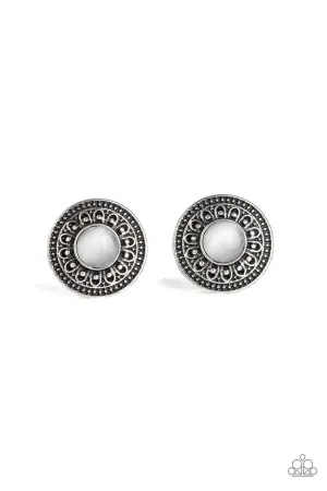 Fine Flora White Paparazzi Earrings