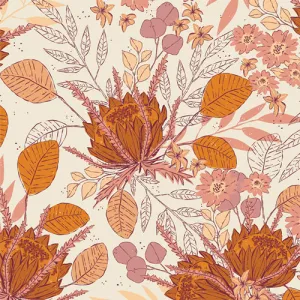 FLANNEL : Seasonal Bouquet Plum $12.99/ Yard