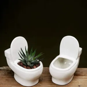 FloraFlush Toilet-Shaped Planter for Whimsical Home Décor