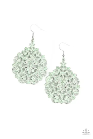 Floral Affair Green Paparazzi Earrings
