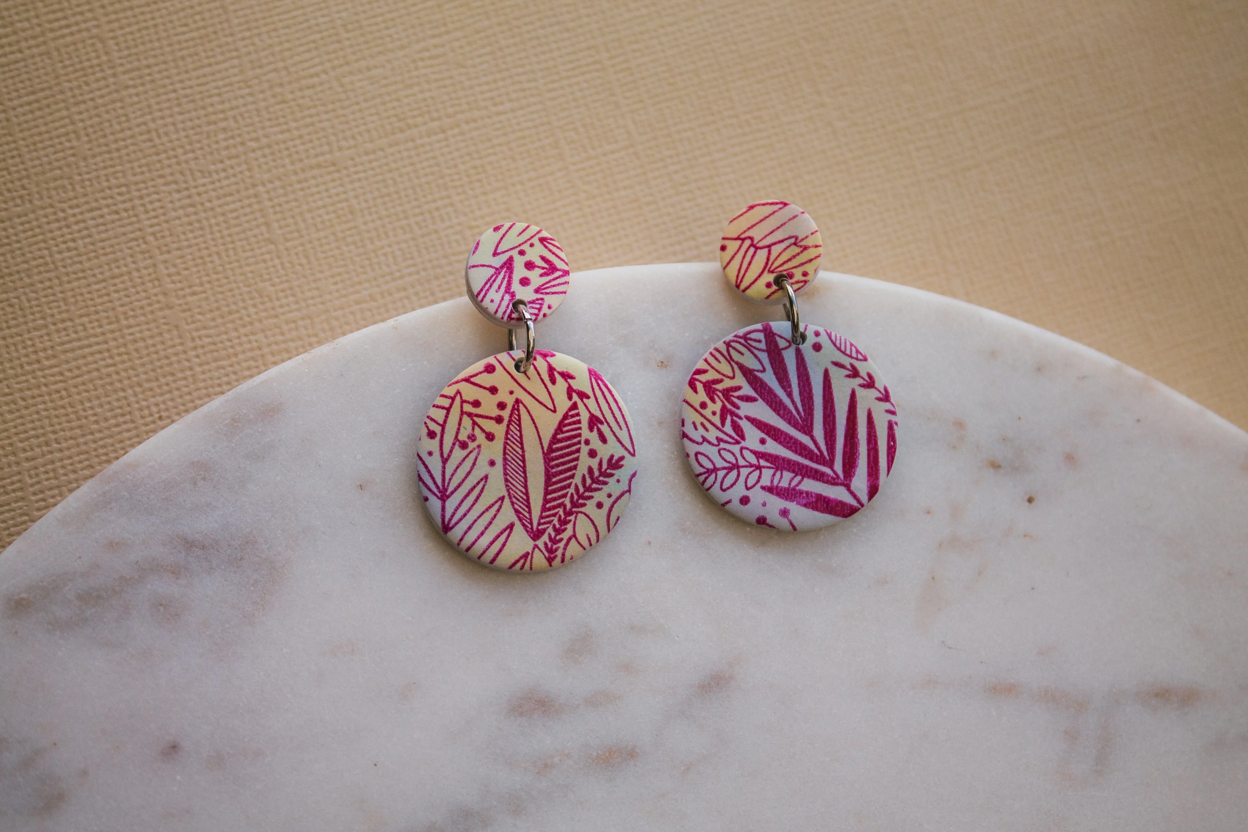 Floral Circle Dangles