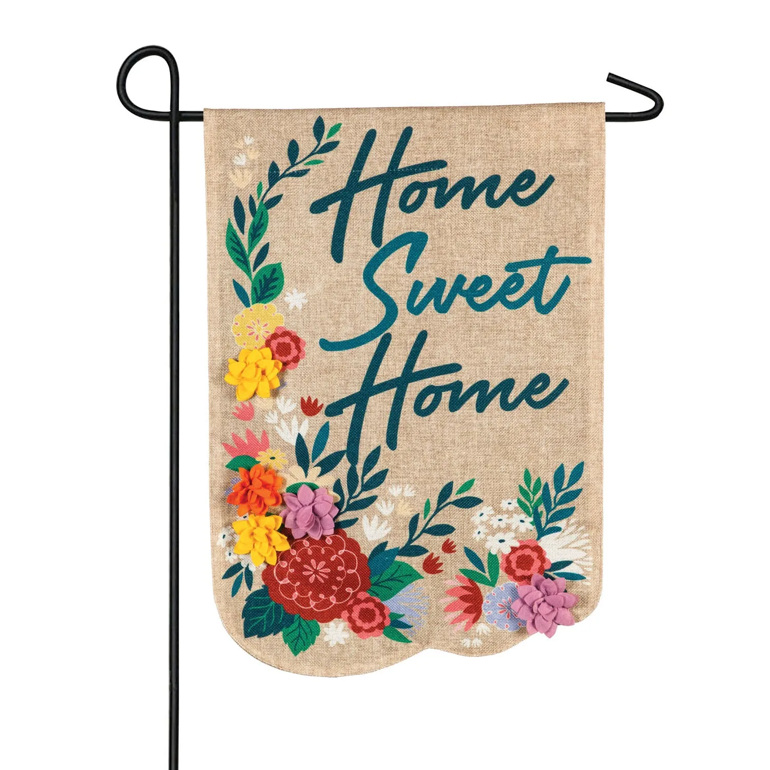 Floral Home Sweet Home Garden Burlap Flag,14b8997