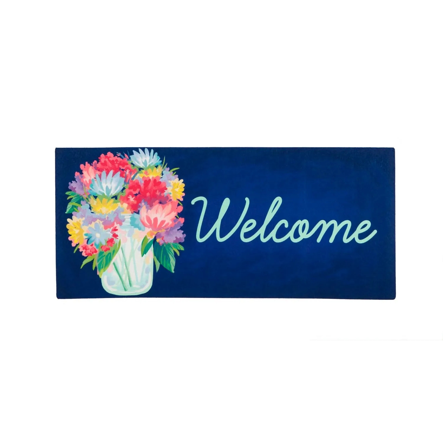 Floral Mason Jar Welcome Sassafras Switch Mat