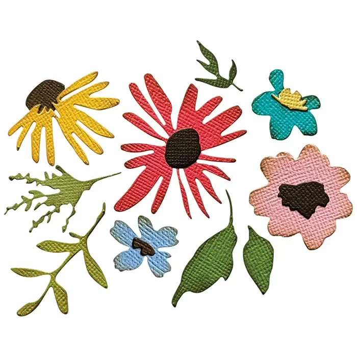 Floristry Thinlits Dies w/ 2D Texture Fades Folder - Vault Side-Order - Tim Holtz - Sizzix