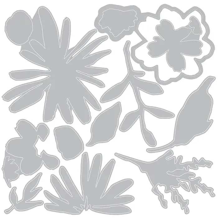 Floristry Thinlits Dies w/ 2D Texture Fades Folder - Vault Side-Order - Tim Holtz - Sizzix