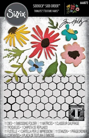 Floristry Thinlits Dies w/ 2D Texture Fades Folder - Vault Side-Order - Tim Holtz - Sizzix