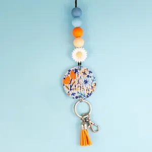 Flower Power Floral Acrylic Lanyard