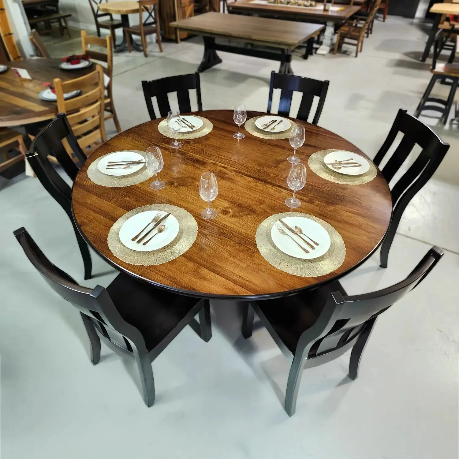 Foles 6 Person Round Dining Table Set