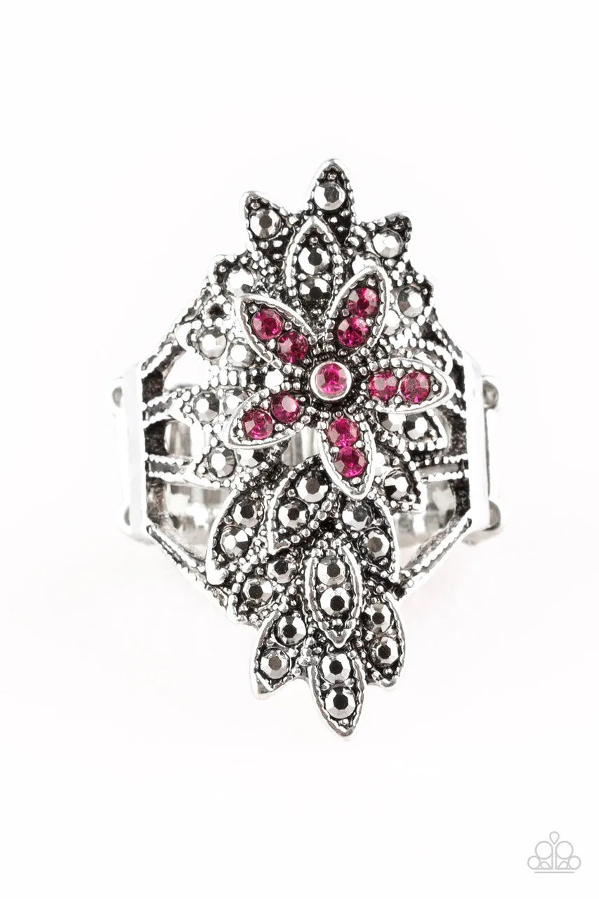 Formal Floral Pink Paparazzi Ring
