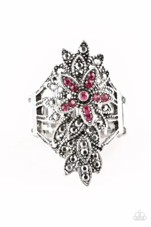 Formal Floral Pink Paparazzi Ring
