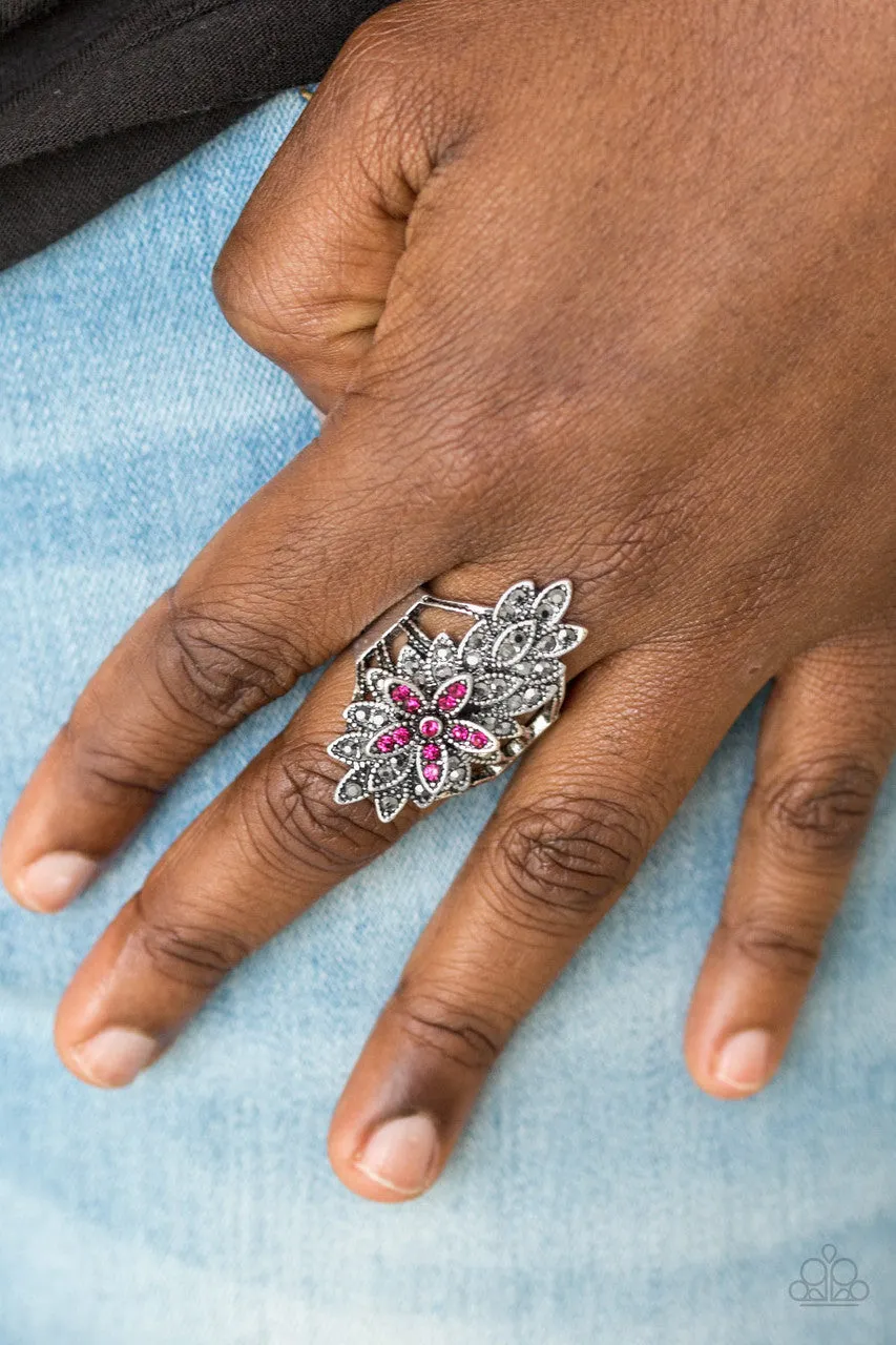 Formal Floral Pink Paparazzi Ring