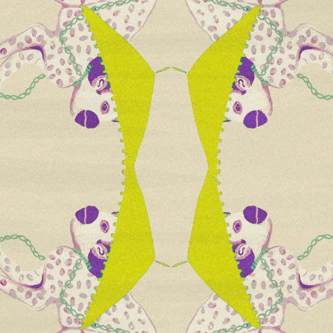 Four Monkeys in the Garden Hand Tufted Wool Rug - Sand