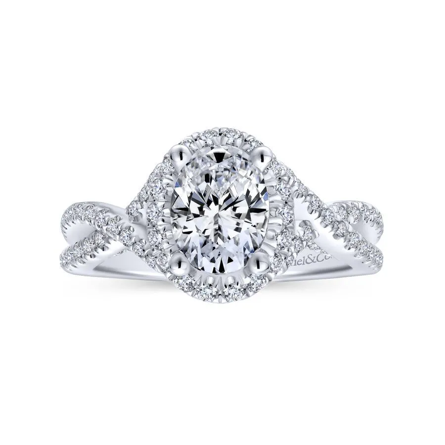 Freesia Oval Twist Engagement Ring Setting