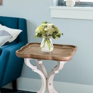 French Country Accent Table, Natural   white