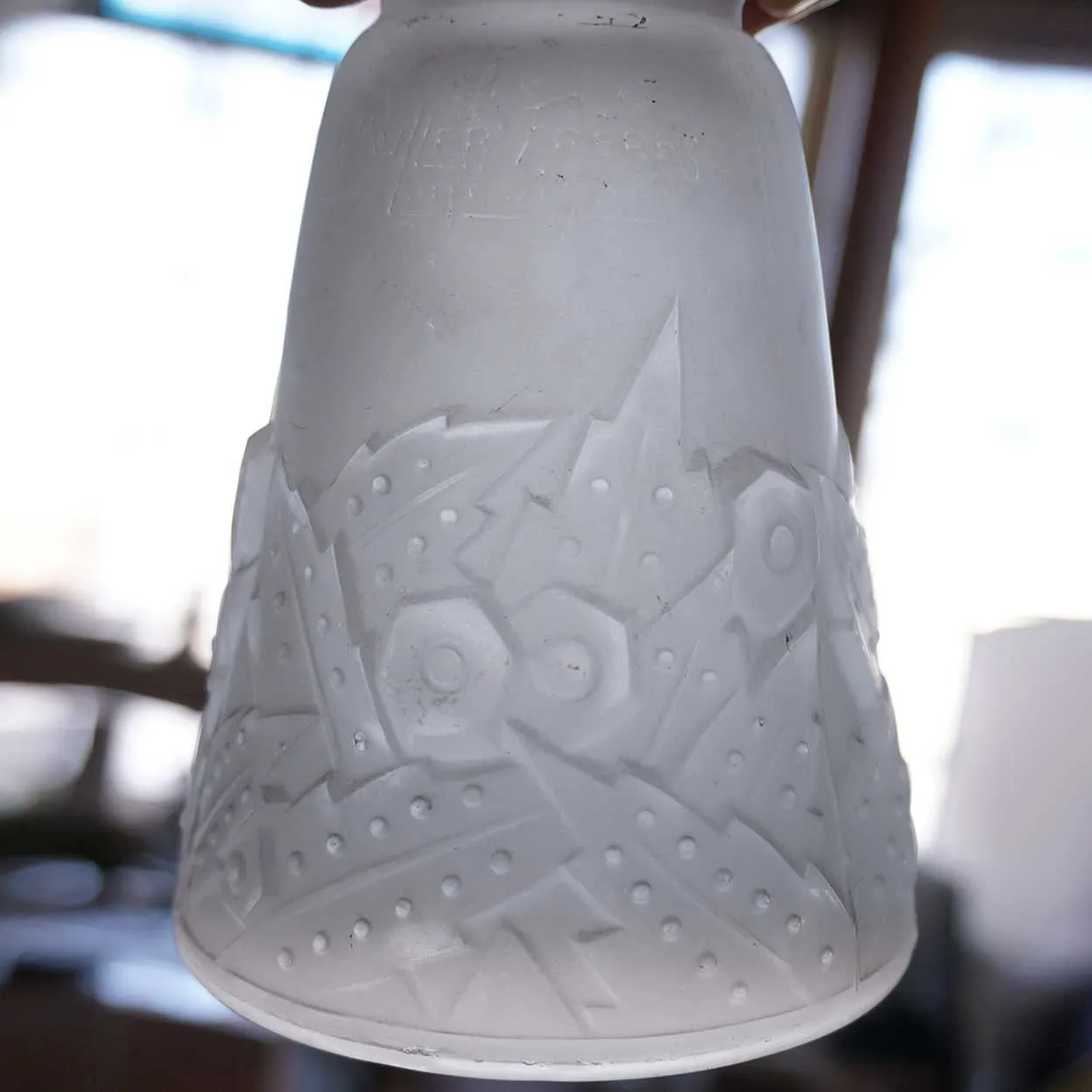 French Muller Freres Fer Forge, Mirrored and Glass Two-Light Wall Sconce