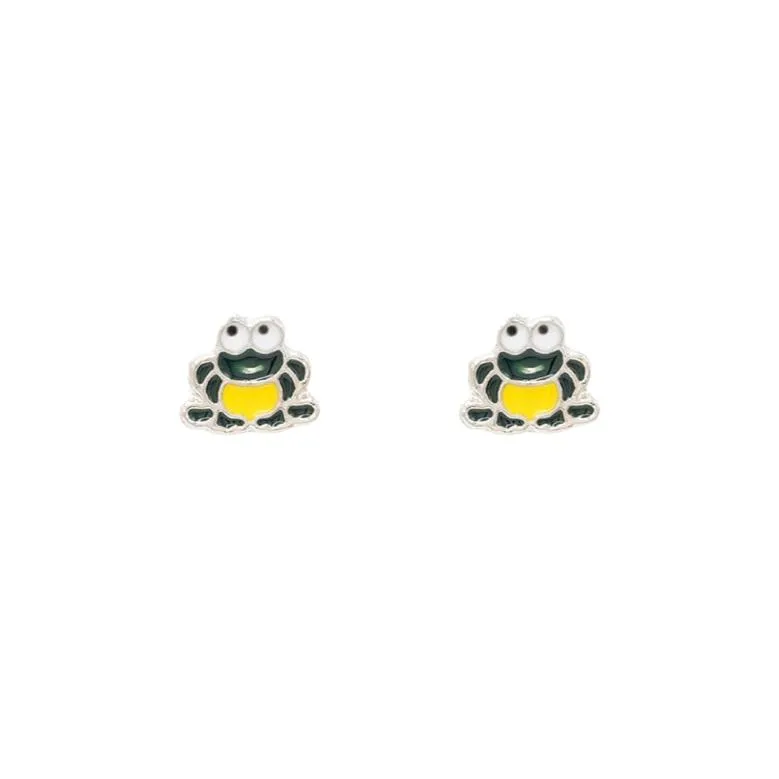 Frog Prince Enamel Post Stud Earring Children's Jewelry Gift