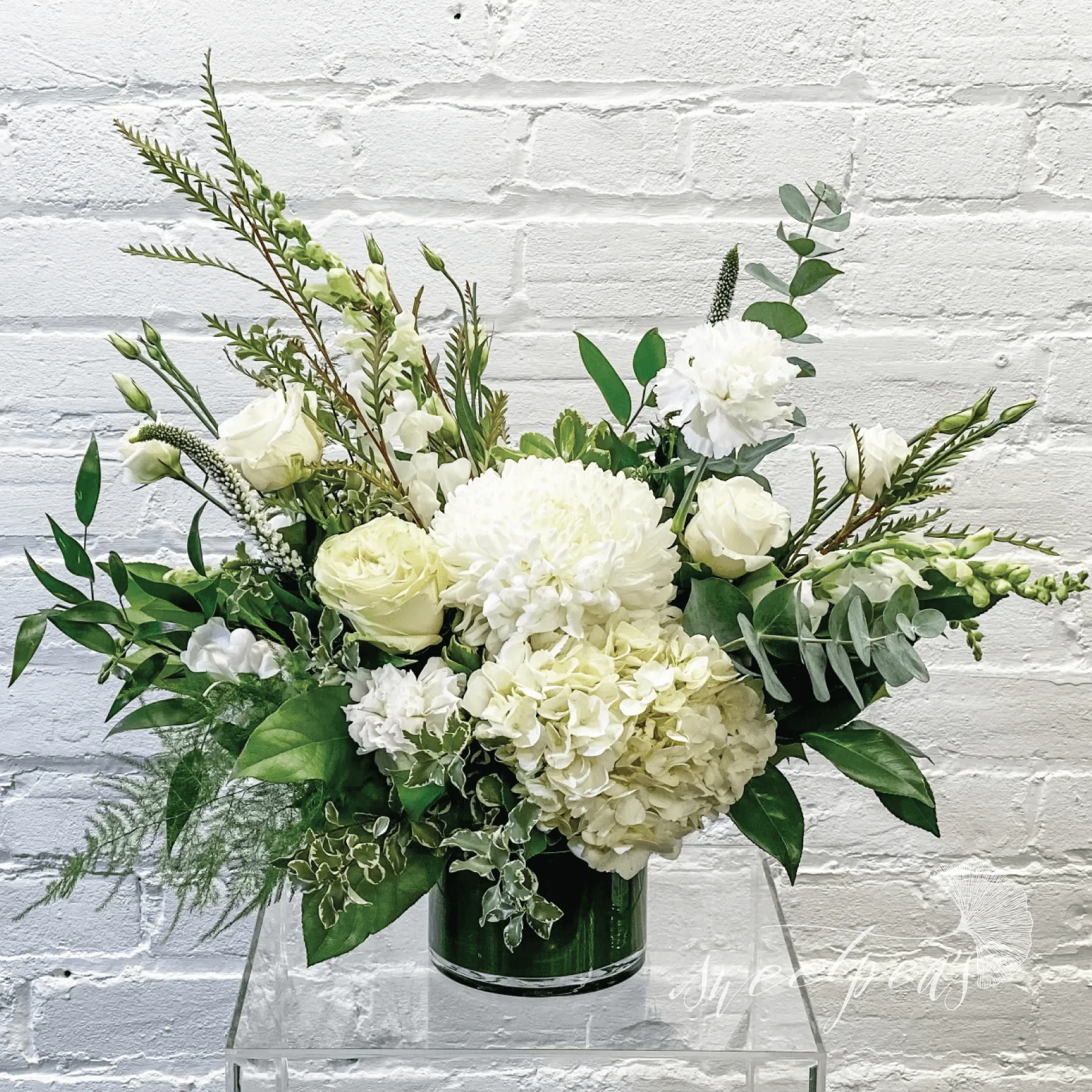 Garden Style, White - Floral Arrangement (Standard)