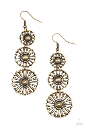 Gazebo Garden Brass Earrings Paparazzi
