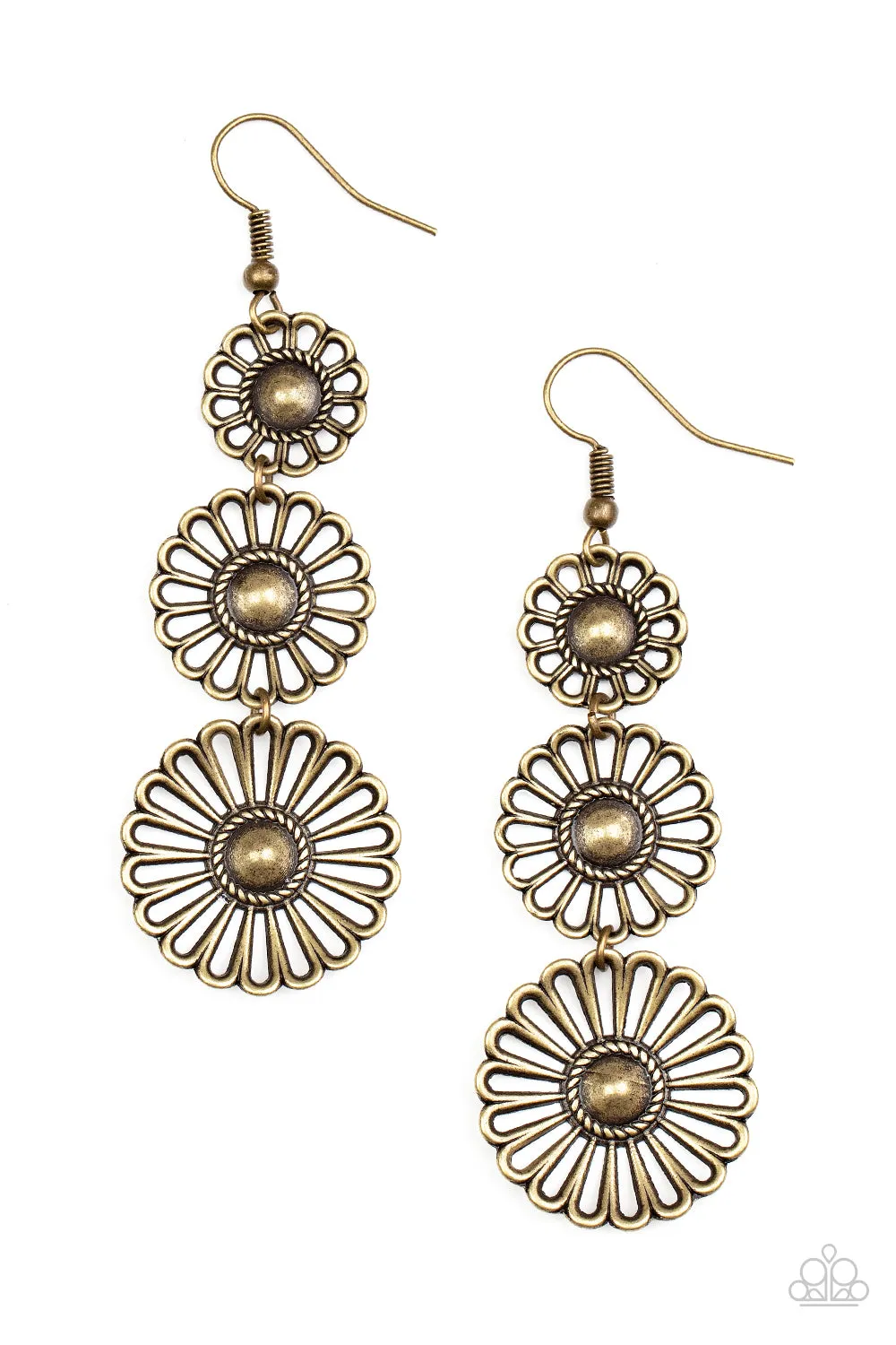 Gazebo Garden Brass Earrings Paparazzi