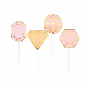 Gem and Glitter Theme Cupcake / Food Toppers