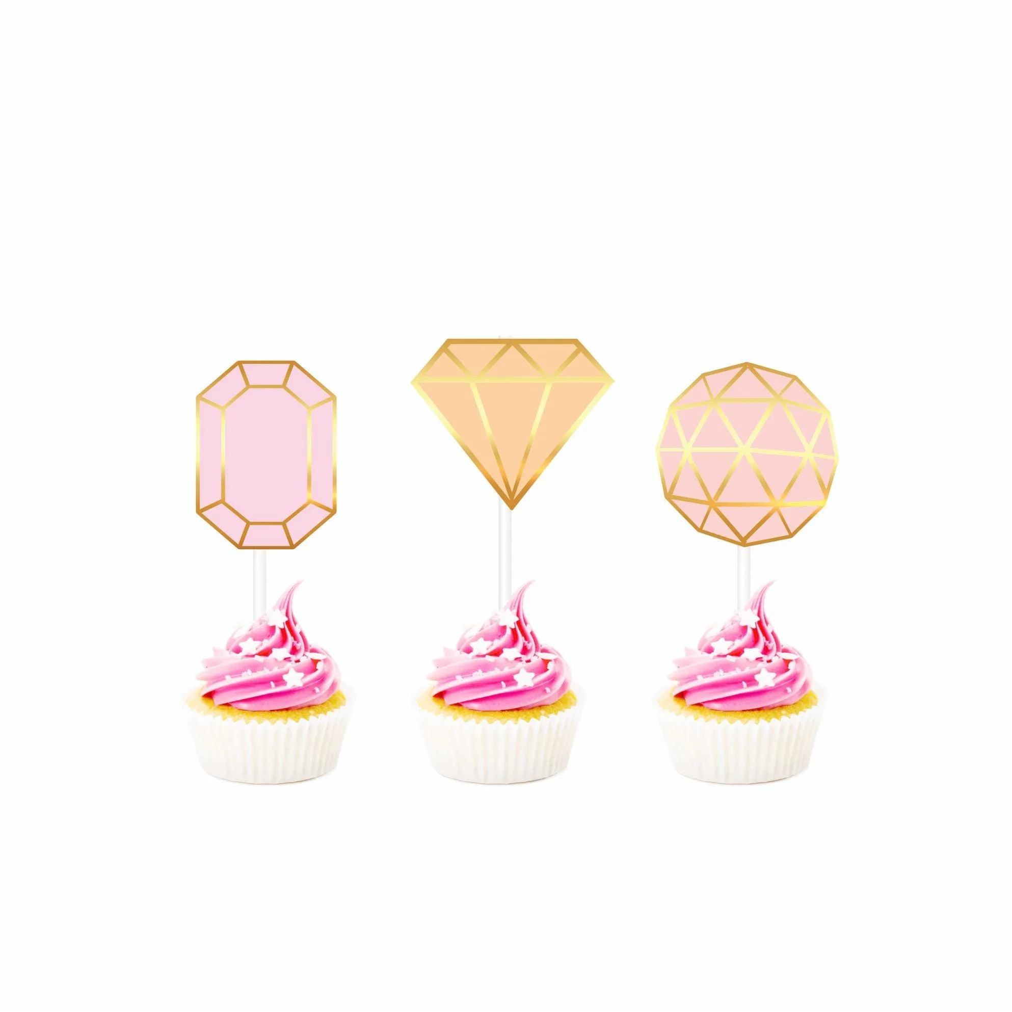 Gem and Glitter Theme Cupcake / Food Toppers