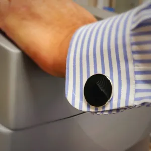 Geometric Illusion Onyx Cuff Links