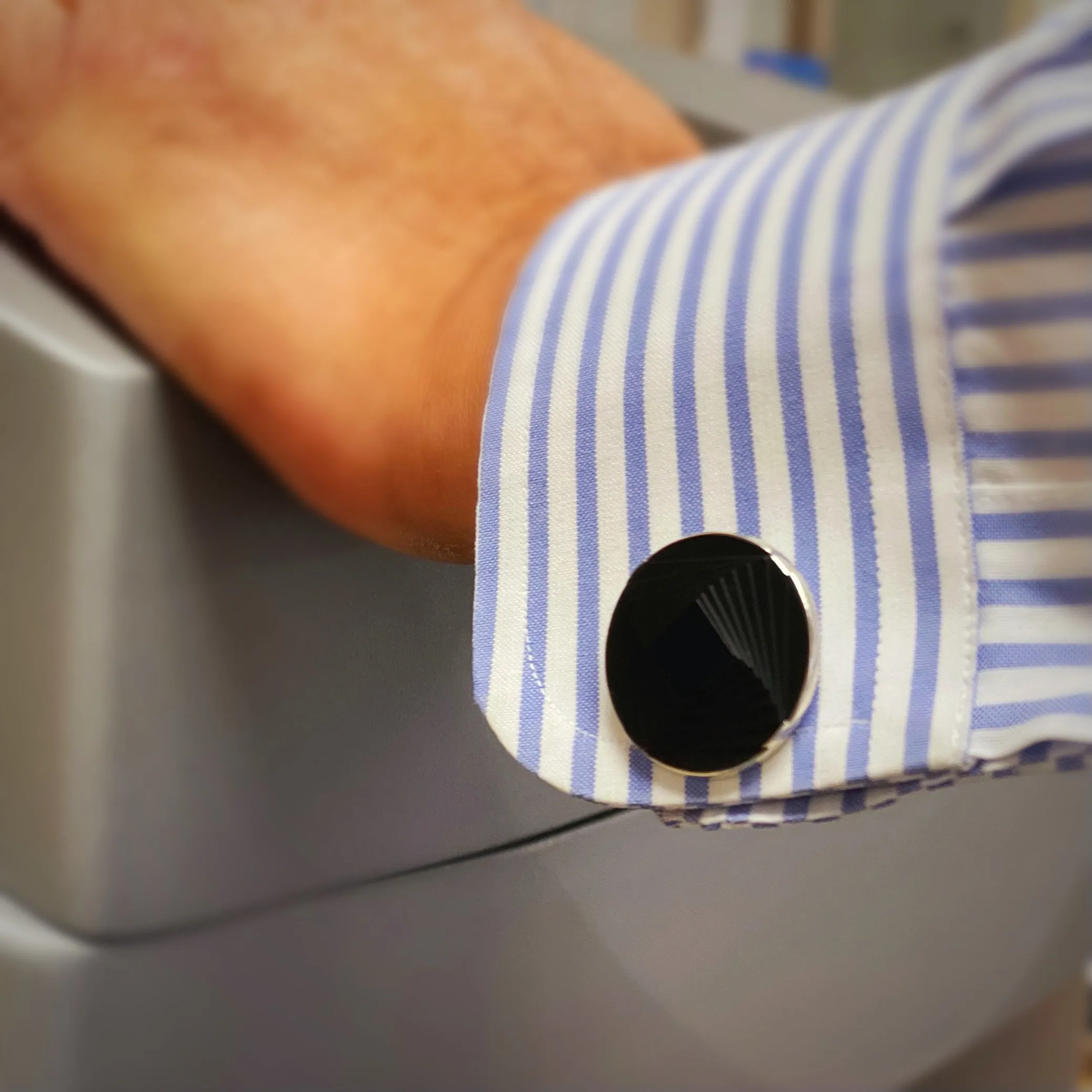 Geometric Illusion Onyx Cuff Links