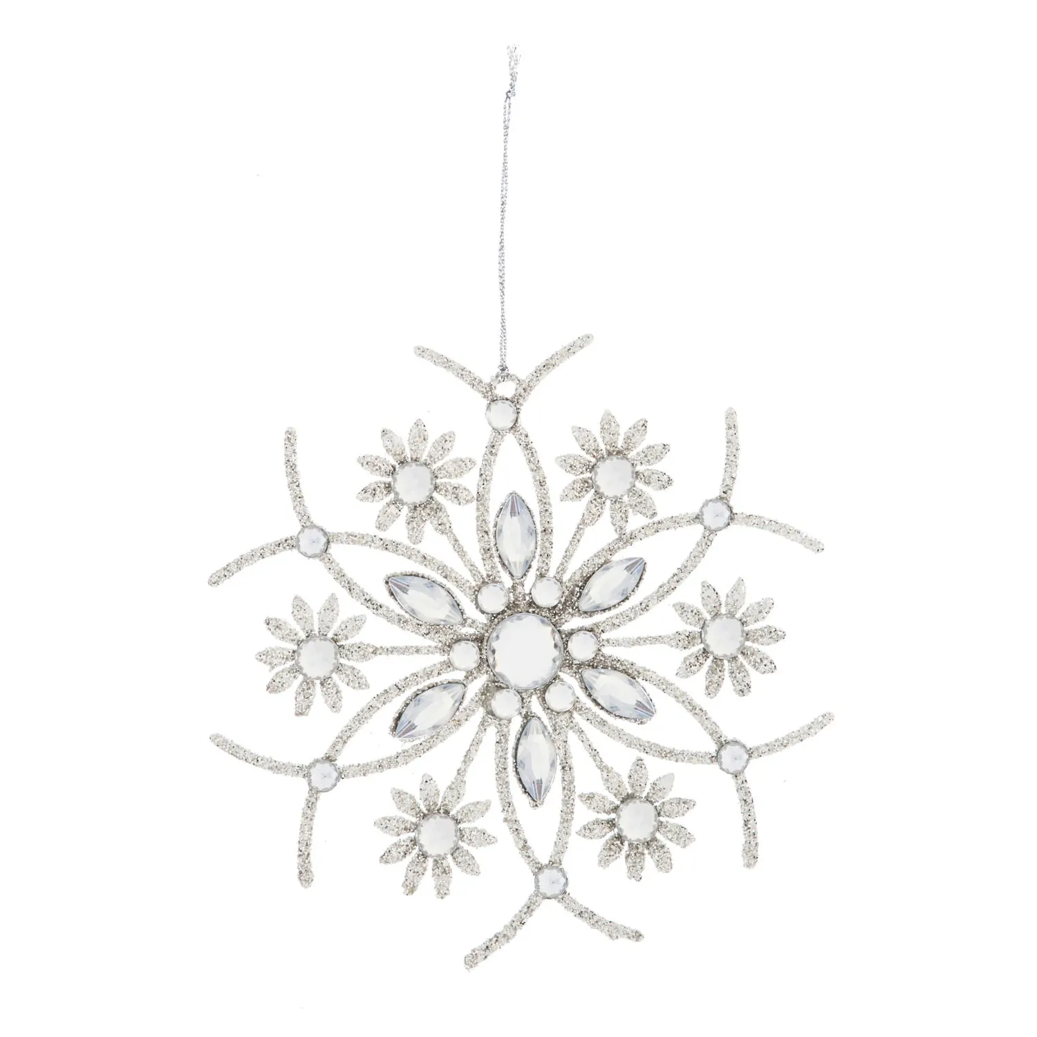 Geometric Metal Snowflake Ornament, 2 Asst,3otm216