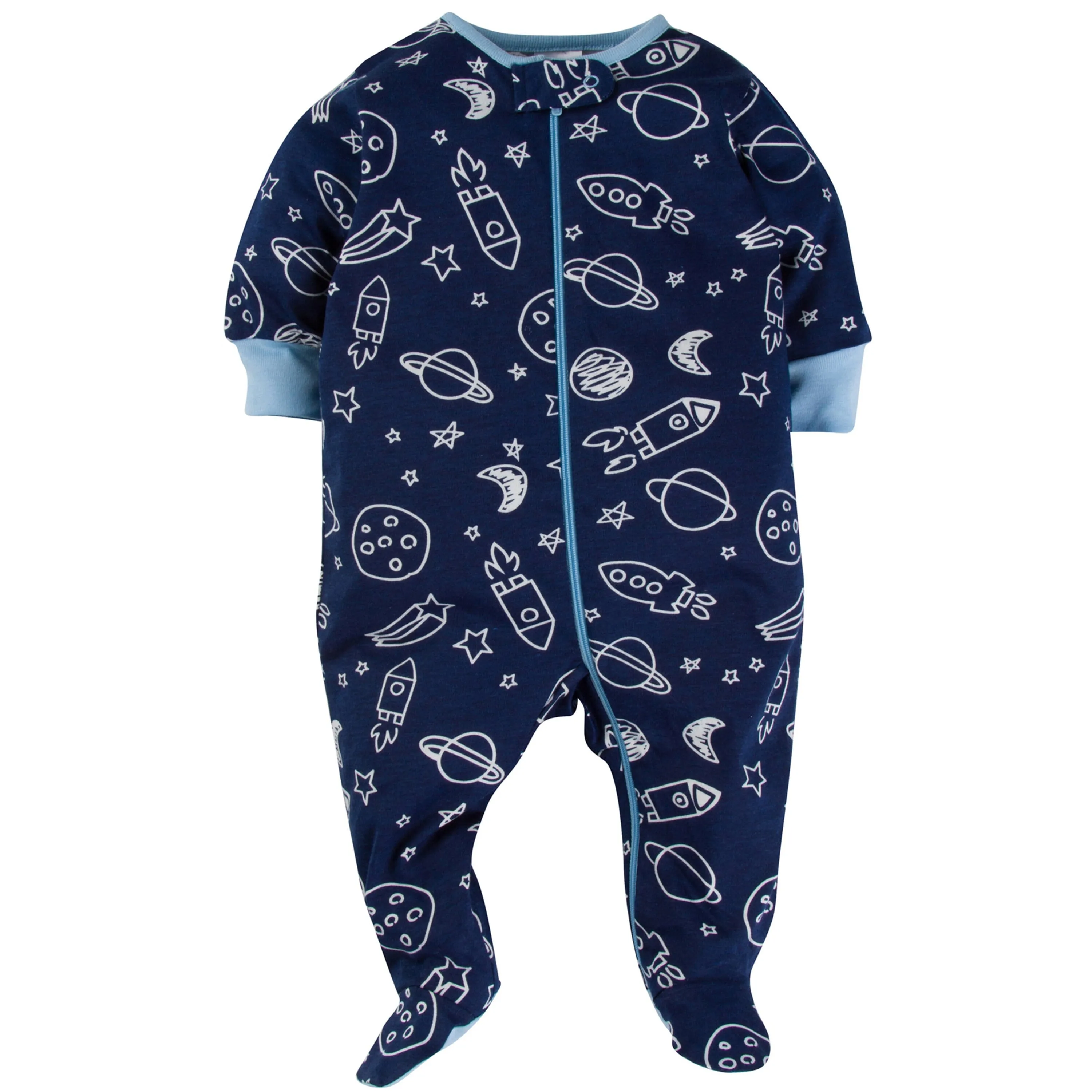 Gerber 3 Pack Zip-Front Space Sleep N' Play