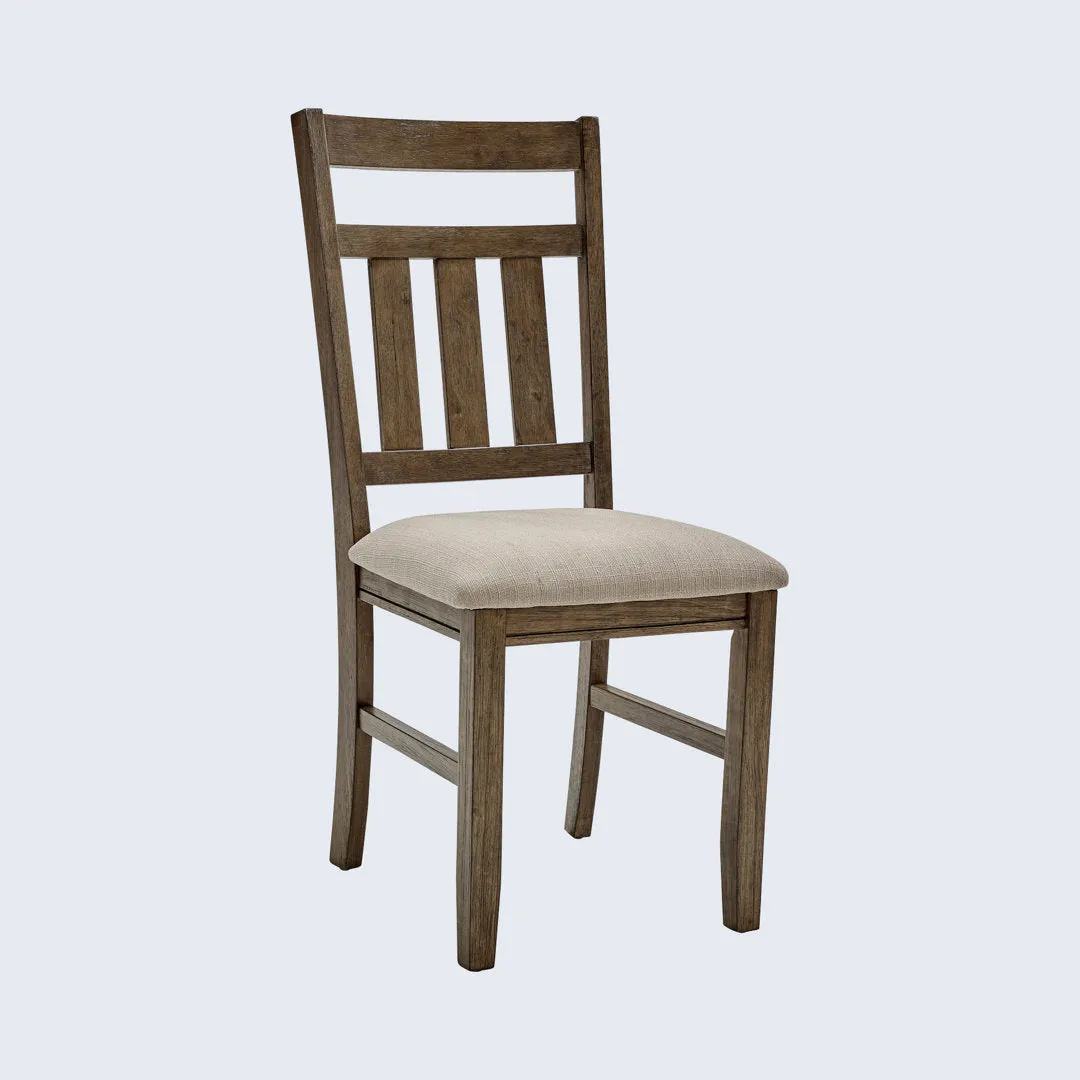 Gigi Slat Back Wood Upholstered Side Chair (Set of 2) Kelly Clarkson Home Color: Rustic Umber