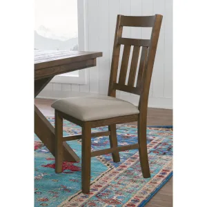 Gigi Slat Back Wood Upholstered Side Chair (Set of 2) Kelly Clarkson Home Color: Rustic Umber