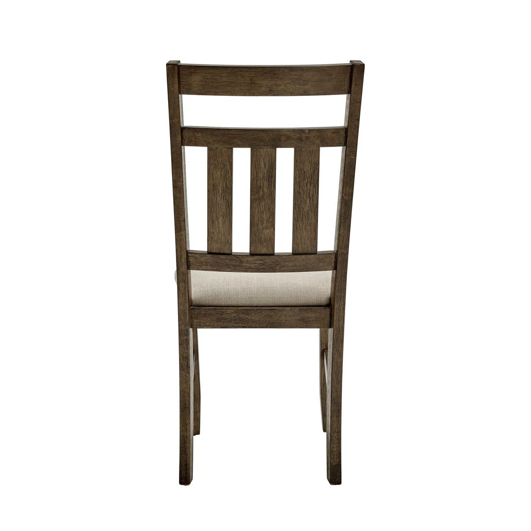 Gigi Slat Back Wood Upholstered Side Chair (Set of 2) Kelly Clarkson Home Color: Rustic Umber