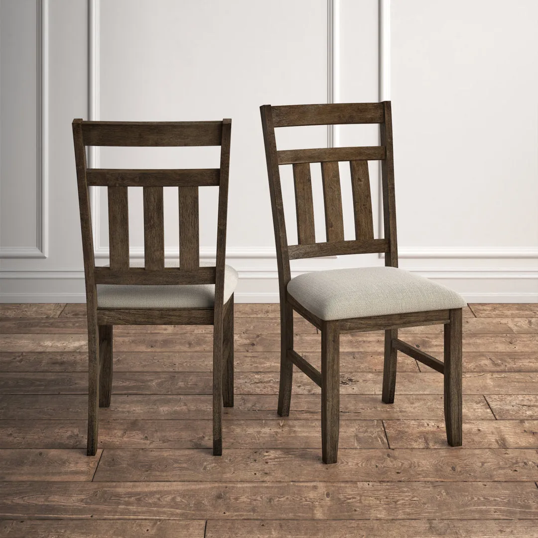Gigi Slat Back Wood Upholstered Side Chair (Set of 2) Kelly Clarkson Home Color: Rustic Umber