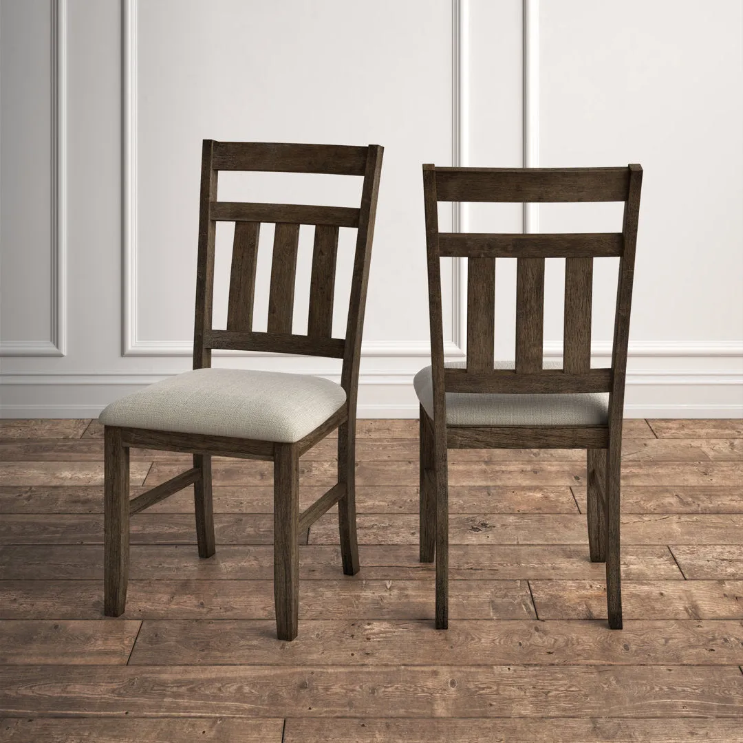 Gigi Slat Back Wood Upholstered Side Chair (Set of 2) Kelly Clarkson Home Color: Rustic Umber