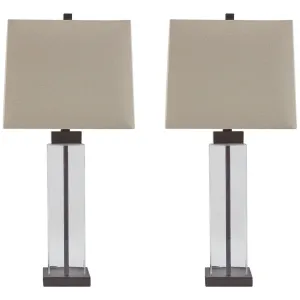 Glass Table Lamp in Clear / Bronze (Set of 2)