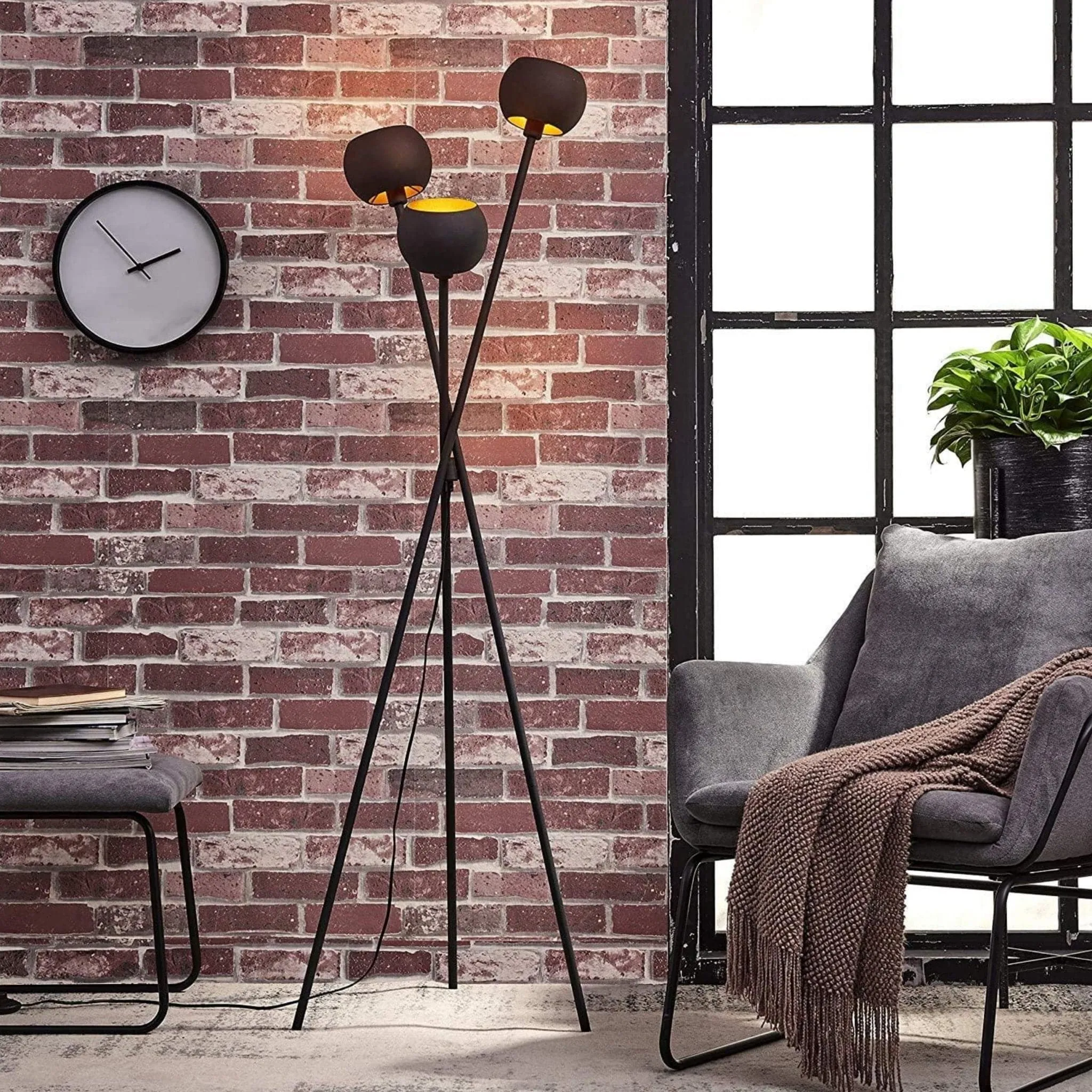 Globe Tripod Legs-Metal Tripod Floor in Matte Black