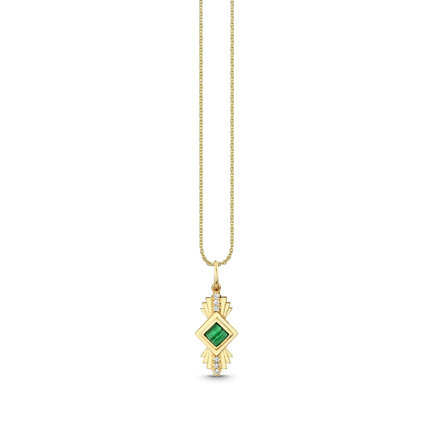Gold, Diamond & Malachite Wicked Art Deco Charm