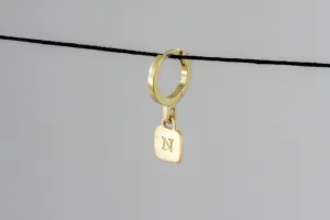 Gold Huggie with engraved letter