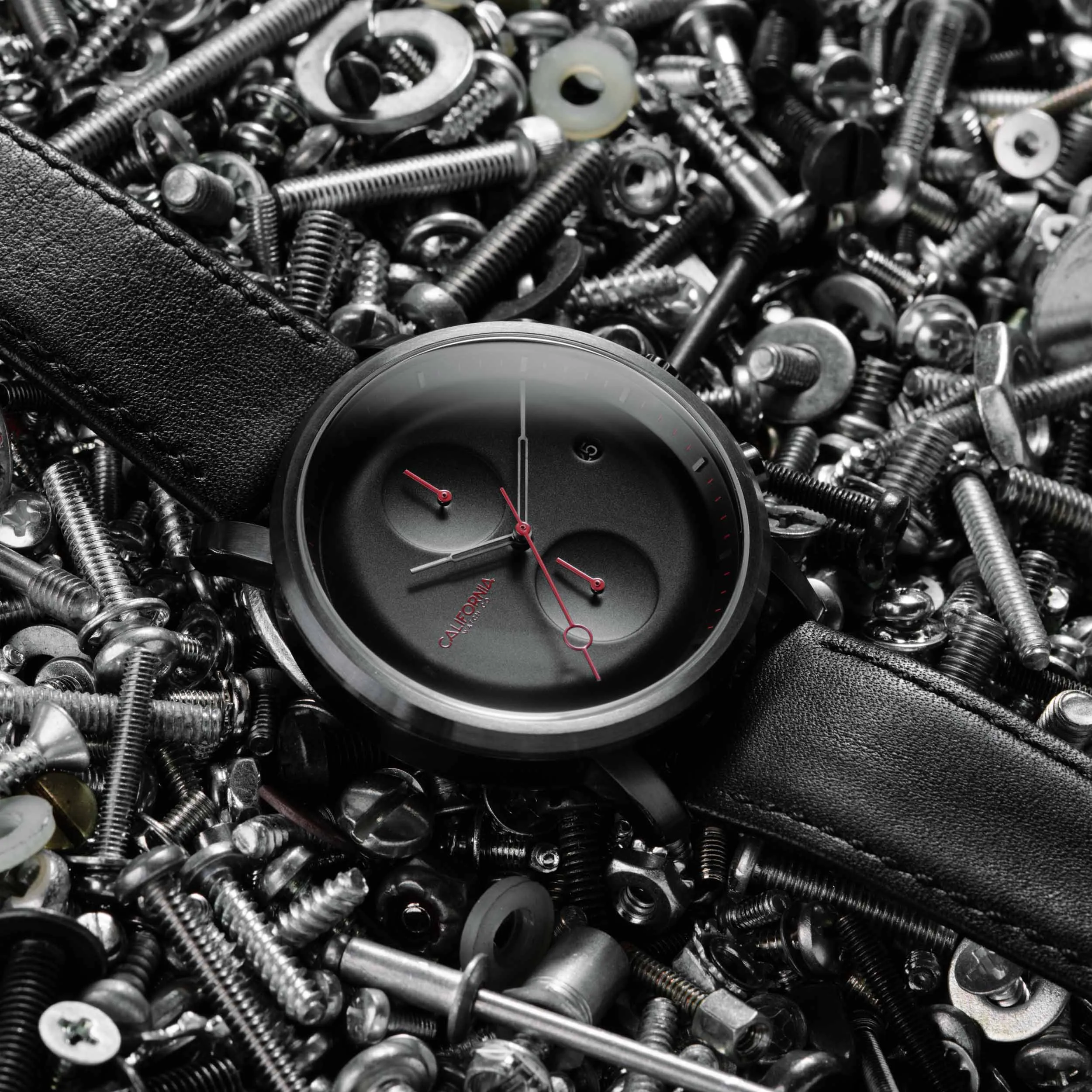 Golden Gate Chrono Leather Gunmetal Red
