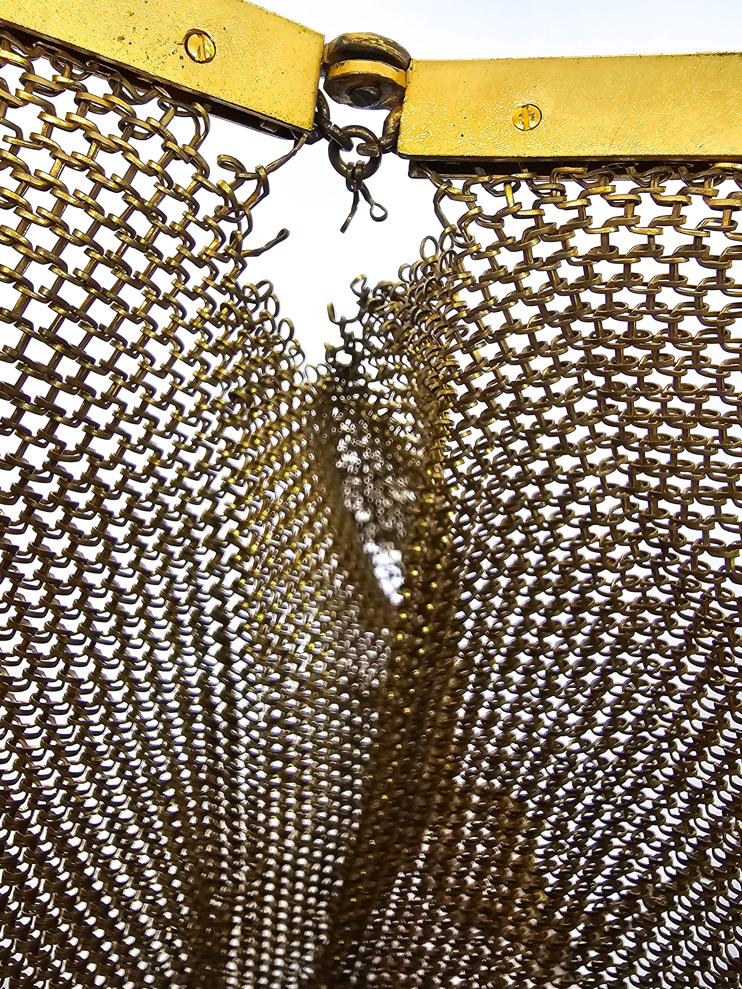 Goldine CB Art Deco mesh gold toned antique hand bag purse